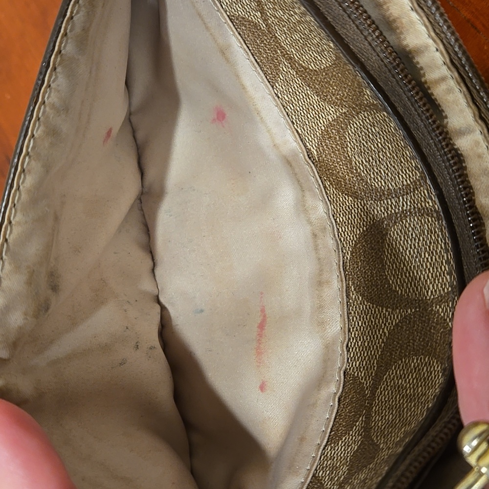 Coach Signature Tan Wristlet - Picture 15 of 15